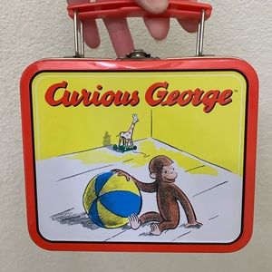 Cute curious George tin lunch pail